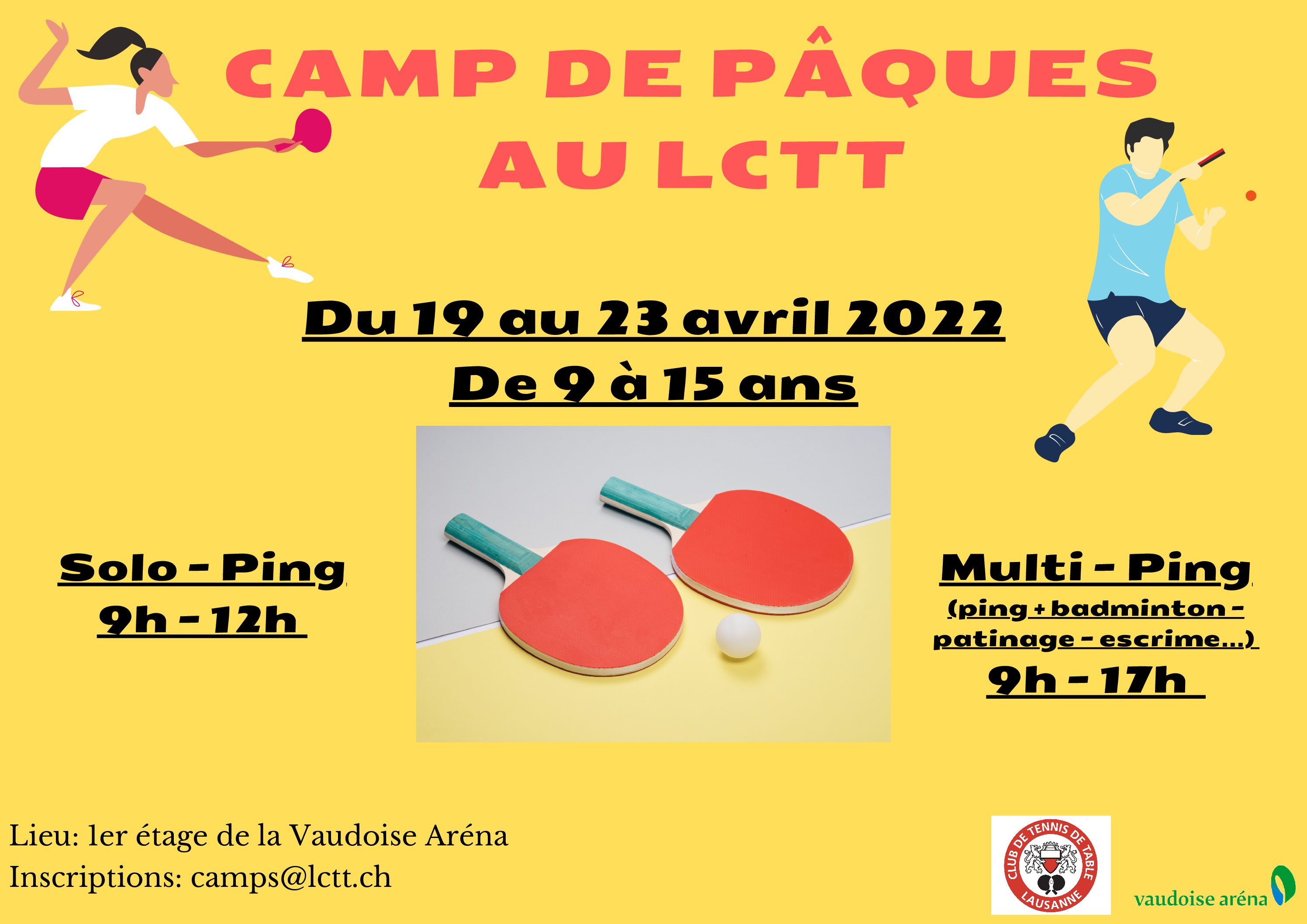 Si tu as entre 9 et 15 ans: Camp jeunesse du 19 au 23 avril 2022